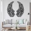 Angel Wings Metal Wall Art - Large Feather Wings Wall Sculpture for Living Room - Home Decor, Housewarming Gift (Black, 12"x24"|31x60cm) view 2