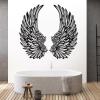 Angel Wings Metal Wall Art - Large Feather Wings Wall Sculpture for Living Room - Home Decor, Housewarming Gift (Black, 12"x24"|31x60cm) view 3