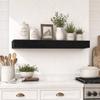 SAUMONIERES Fireplace Mantel Shelves 72 Inch Solid Wood Wall Mounted Long Floating Shelf Hollow, Black view 4