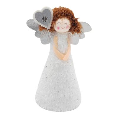 Christmas Tree Topper Angel Decorations Top With Feather Wings Tree Topper for Christmas Holiday Party Tree Decorations Perfect for gift (White)