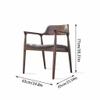 FEELIN Office Chair Desk Chair Solid Wood Frame Dining Chair Upholstered Seat Dining Room Chair Walnut Color with Armrest Solid Wood Backrest High Chair Computer Chair(B) view 3