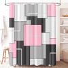 BTTN 96 Inch Extra Long Shower Curtain, 72x96 Geometric Waterproof Fabric Shower Curtain Set with Plastic Hooks, Extra Tall Hotel Spa Decorative Luxury Modern Cloth Shower Curtain for Bathroom, Pink view 1
