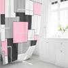 BTTN 96 Inch Extra Long Shower Curtain, 72x96 Geometric Waterproof Fabric Shower Curtain Set with Plastic Hooks, Extra Tall Hotel Spa Decorative Luxury Modern Cloth Shower Curtain for Bathroom, Pink view 2