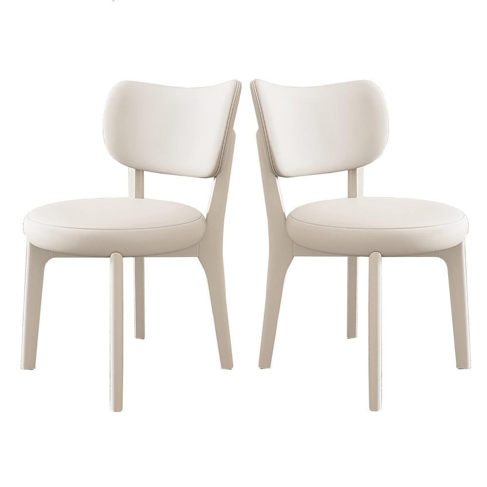 ZHUIYI Solid Wood Dining Chairs Set of 2, Nordic Upholstered Leisure Chair, Kitchen Counter Chairs, Living Room Corner Chairs Reception Chair(B)