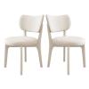 ZHUIYI Solid Wood Dining Chairs Set of 2, Nordic Upholstered Leisure Chair, Kitchen Counter Chairs, Living Room Corner Chairs Reception Chair(B) view 1