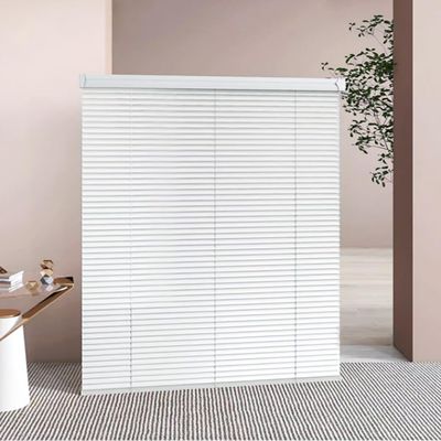Custom 1 Inch Aluminum Blinds for Windows Cordless Mini Venetian Blinds Mini Blinds Aluminum Blackout Horizontal Blind for Bathroom Office RV. White,92" W x(12" H to 98" H Customize)