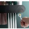 SENBAILU Toothbrush Rack Toothbrush Rack Wall-mounted Family Mouthwash Cup Tooth Cup Shelf Free Punching Tooth Set Tooth Cylinder Set Hanger Bathroom Toothbrush Holder(A), Small view 3