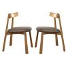 ZHUIYI Solid Wood Dining Chairs Set of 2, Nordic PU Upholstered Leisure Chair, Kitchen Counter Chairs, Living Room Corner Chairs Reception Chair(F) view 1
