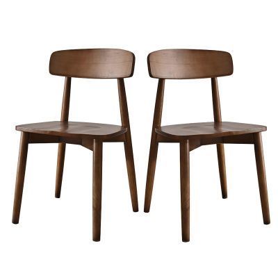ZHUIYI Solid Wood Dining Chairs Set of 2, Nordic Upholstered Leisure Chair, Kitchen Counter Chairs, Living Room Corner Chairs Reception Chair(A)