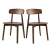 ZHUIYI Solid Wood Dining Chairs Set of 2, Nordic Upholstered Leisure Chair, Kitchen Counter Chairs, Living Room Corner Chairs Reception Chair(A) view 1