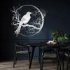 LARNT Raven on the Branch Metal Wall Art, Crow Wall Decor, Tree Branch Sign, Raven Wall Hanging, Metal Birds Outdoor Decor, Gothic Art, Farmhouse Wall Decor (Silver, 21"x24"|54x60cm) view 1