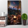 11x14 Contemporary Wall Art Canvas Print (Fire Circle) view 3