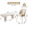Guyii 78.97" White Dining Table Set, Modern Rectangular Kitchen Table with 6 Chairs, Indoor Dining Table for Kitchen, Bar, Living Room, Small Space, Easy Assembly view 2
