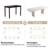 Guyii 78.97" White Dining Table Set, Modern Rectangular Kitchen Table with 6 Chairs, Indoor Dining Table for Kitchen, Bar, Living Room, Small Space, Easy Assembly view 3