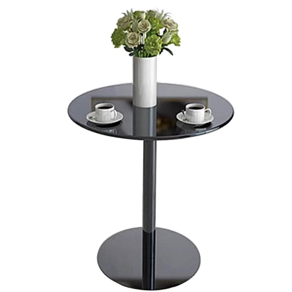 Bistro Table Black Pub Table Coffee Tables Round Tall Bar Table Metal Iron Top with Leg and Base, Living Room Tables Bedside Table Leisure Table for Small Space, Modern Home Decorative