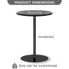 Bistro Table Black Pub Table Coffee Tables Round Tall Bar Table Metal Iron Top with Leg and Base, Living Room Tables Bedside Table Leisure Table for Small Space, Modern Home Decorative view 2