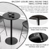 Bistro Table Black Pub Table Coffee Tables Round Tall Bar Table Metal Iron Top with Leg and Base, Living Room Tables Bedside Table Leisure Table for Small Space, Modern Home Decorative view 4