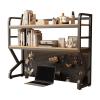 2-Tier Metal Desktop Bookcase For Computer Desk - Desk Shelf Organizer, Multipurpose Wood Countertop Hutch Bookshelf, Adjustable Display Shelf Rack Organizer For Dorm Office Home(130*25*93cm) view 3