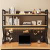 2-Tier Metal Desktop Bookcase For Computer Desk - Desk Shelf Organizer, Multipurpose Wood Countertop Hutch Bookshelf, Adjustable Display Shelf Rack Organizer For Dorm Office Home(130*25*93cm) view 4