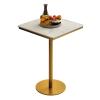 Bistro Table Classic Bistro Pub Furniture- 23.6inches Round Cocktail Bar Table with Metal Base, Tall Bistro Pub Table, Counter Bar Height for Kitchen, Dining Room, Living Room, Easy Assembly view 1