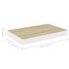 Floating Wall Shelf Oak and White 15.7"x9.1"x1.5" MDF,Its Minimalist Design and Ample Storage Space Make it a musthave for Any Home. Home Dcor Accents view 2