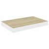 Floating Wall Shelf Oak and White 15.7"x9.1"x1.5" MDF,Its Minimalist Design and Ample Storage Space Make it a musthave for Any Home. Home Dcor Accents view 3