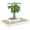 Floating Wall Shelf Oak and White 15.7"x9.1"x1.5" MDF,Its Minimalist Design and Ample Storage Space Make it a musthave for Any Home. Home Dcor Accents view 4