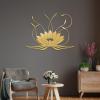 Lotus Flower Wall Art - Boho Spiritual Metal Wall Decor for Living Room (Gold, 52"x39" | 133x100cm) view 1