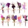 VAIPI 10 Pack Dried Flowers Bouquet Purple Dried Flower with Stem Real Natural Mini Dry Flower Bundles Spring Wildflowers Floral Arrangement for Vase Crafts DlY Wedding Home Decor (Purple Series) view 1