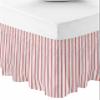 RisQiten Red Striped Bed Skirt Queen Size 16 Inch Drop, Adjustable Elastic Bedskirt Dust Ruffle for Queen Bed, Red White Stripes Farmhouse Wrap Around Bed Skirts Luxurious Pleated Bed Frame Cover view 1