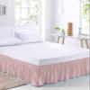 RisQiten Red Striped Bed Skirt Queen Size 16 Inch Drop, Adjustable Elastic Bedskirt Dust Ruffle for Queen Bed, Red White Stripes Farmhouse Wrap Around Bed Skirts Luxurious Pleated Bed Frame Cover view 2