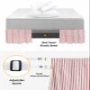 RisQiten Red Striped Bed Skirt Queen Size 16 Inch Drop, Adjustable Elastic Bedskirt Dust Ruffle for Queen Bed, Red White Stripes Farmhouse Wrap Around Bed Skirts Luxurious Pleated Bed Frame Cover view 4