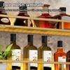 SARKEY Wall-Mounted Wine Rack with LED Light, Bar Unit Floating Storage Shelf, Multi Functional Liquor Display Shelves, with Wine Glass Holder, for Home Bar Dining Room Kitchen(Black,150x25x90cm) view 4