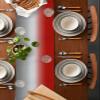 Boanket Cotton Linen Table Runner - 72 Inch Long, Red Gray Ombre Kitchen Dining Table Runner Dresser Scarves, Farmhouse Abstract Gradient Farmhouse Home Decor for Coffee Table Wedding Party Banquet view 2