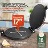 SIRCLES Tortilla Press 12 Inch Cast Iron - Extra Large, Heavy Duty 12 Inch Tortilla Press - Ebook Tortilla recipes - 5 Non-Slip Rubber Feet - Pre-Seasoned - Prensa Para Tortillas De 12 Pulgadas Grande view 2