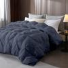 The OutNeT King Comforter Set Steel Blue - 3 Pieces Pinch Pleat 100% Egyptian Cotton Cover, with 8 Corner Tie Comforter & 2 Pillow cases Ultra Soft & Lightweight Duvet Insert view 1