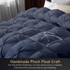 The OutNeT King Comforter Set Steel Blue - 3 Pieces Pinch Pleat 100% Egyptian Cotton Cover, with 8 Corner Tie Comforter & 2 Pillow cases Ultra Soft & Lightweight Duvet Insert view 4