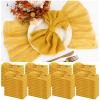 100 Pieces Cloth Napkins Gold Dinner Cheesecloth Napkins for Wedding,Wrinkled Cloth Napkins Bulk for Home Party Rustic Table Decoration, 17 x 17 Inch view 1