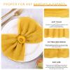 100 Pieces Cloth Napkins Gold Dinner Cheesecloth Napkins for Wedding,Wrinkled Cloth Napkins Bulk for Home Party Rustic Table Decoration, 17 x 17 Inch view 3