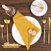 100 Pieces Cloth Napkins Gold Dinner Cheesecloth Napkins for Wedding,Wrinkled Cloth Napkins Bulk for Home Party Rustic Table Decoration, 17 x 17 Inch view 4