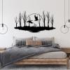 SZI Metal Birds Wall Decor, Lake and Flying Geese Wall Art, Geese Metal Wall Art, Nature Art Wall Decor, Wildlife Wall Art for Living Room (30"x16" | 76x41cm, Black) view 1