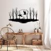 SZI Metal Birds Wall Decor, Lake and Flying Geese Wall Art, Geese Metal Wall Art, Nature Art Wall Decor, Wildlife Wall Art for Living Room (30"x16" | 76x41cm, Black) view 3