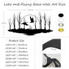 SZI Metal Birds Wall Decor, Lake and Flying Geese Wall Art, Geese Metal Wall Art, Nature Art Wall Decor, Wildlife Wall Art for Living Room (30"x16" | 76x41cm, Black) view 4