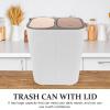 Kichvoe Double Compartment Kitchen Trash Can Dual Food Waste Container Lid for Easy Sorting for Home Use Bedroom Living Room and Kitchen Spaces view 3