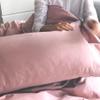 4 Piece Bedding Set Double Bed, Checked Duvet Cover Set Soft Cotton Twill Reversible Quilt Covers Sets Simple Breathable with 1x Sheet, 2X Pillowcase 1x Quilt Cover,Grid 1,Twin view 2