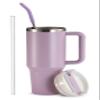 KooK Stainless Steel Tumbler, with Straw and Handle, Leakproof, Vacuum Insulated Travel Coffee Mug, Reusable Double Walled Water Bottle, Keeps Hot or Cold, 40 oz, Lilac view 1