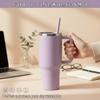 KooK Stainless Steel Tumbler, with Straw and Handle, Leakproof, Vacuum Insulated Travel Coffee Mug, Reusable Double Walled Water Bottle, Keeps Hot or Cold, 40 oz, Lilac view 2