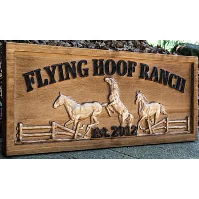 Personalized Horse Ranch Name Sign Rustic Wood Sign Couples Gift Custom Wooden Sign Family Last Name Established Gift Horse Stall Barn Decor