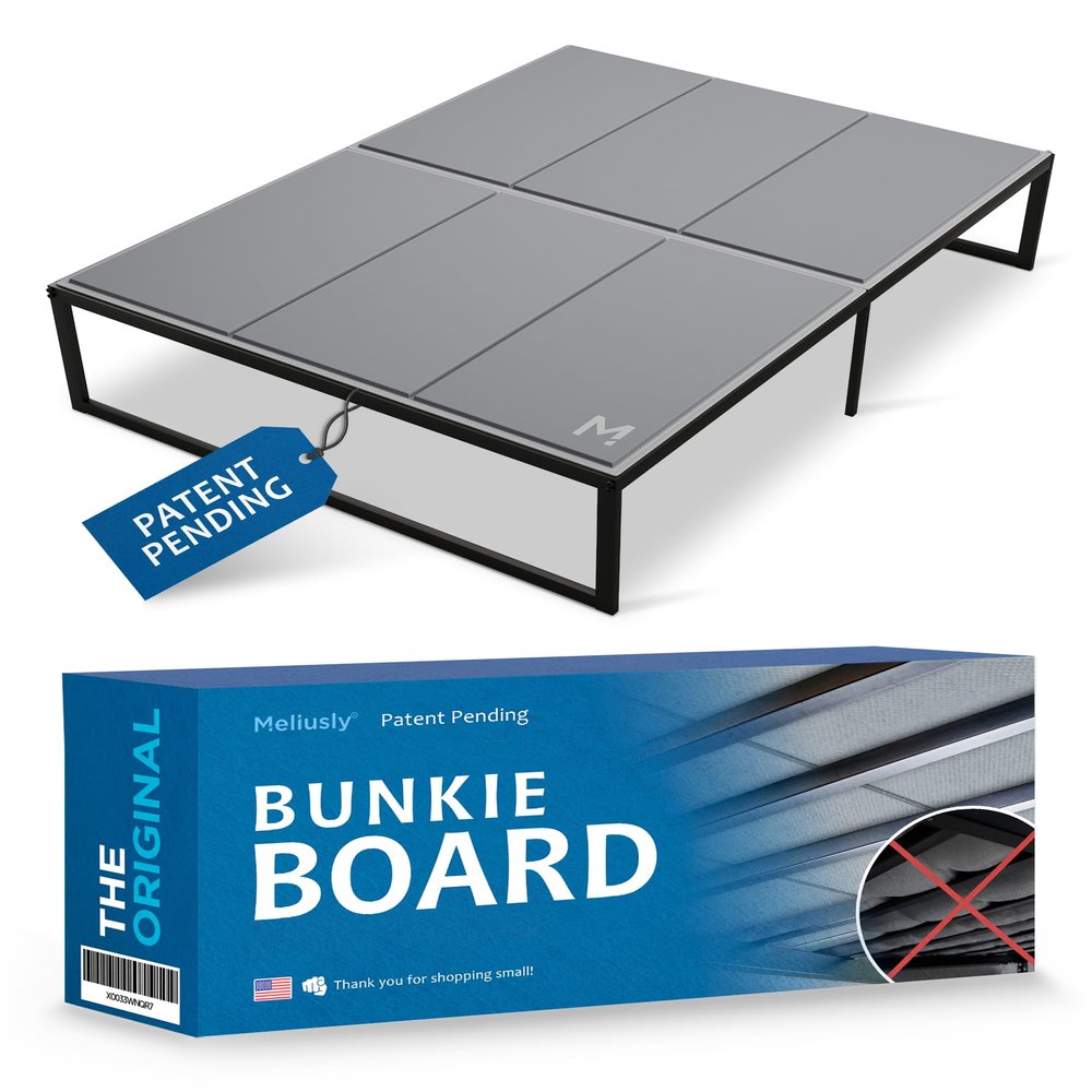 Meliusly Premium 10mm Bunkie Board Queen Size (60x80'') Patent Pending Low Profile Bed Board Design - Breathable, Noise Minimizing, Moisture Resistant Bunkieboards, Low Profile Bed Support