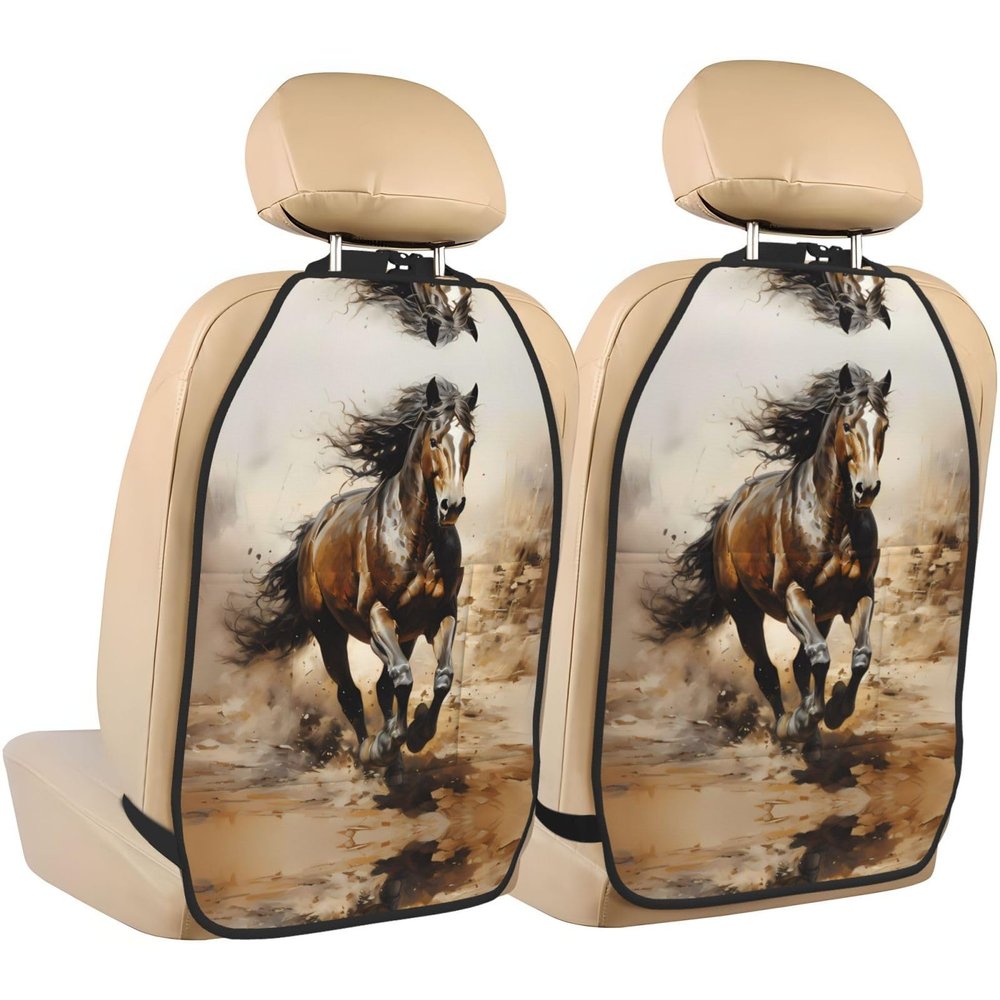 Western Horse Anti-Kick Storage Mat for Car Seats  2 Pcs Personalized Mats  Protects from Footprints, Scratches, Dirt